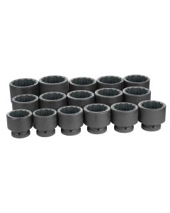 GRE9116 image(0) - Grey Pneumatic 1" Drive 16 Piece 12 Point Fractional Set