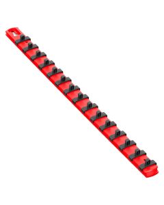 ERN8322 image(1) - Ernst Mfg. 18&rdquo; Socket Organizer with 22 Dura-Pro HD Clips - Red - 1/4"