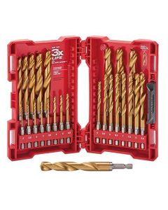 Milwaukee Tool SHOCKWAVE Impact Duty RED HELIX Titanium Metric Drill Bit Set &hyphen; 25PC