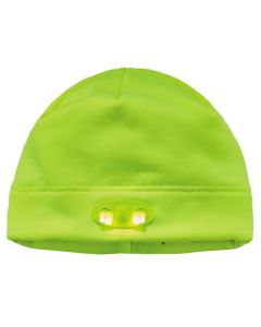 ERG16802 image(0) - Ergodyne 6804 Lime Skull Cap Beanie Hat with LED Lights