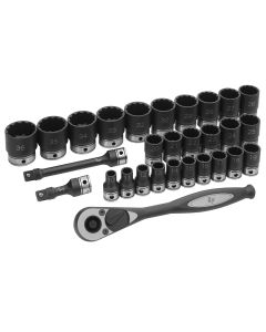 GRE82229M image(0) - Grey Pneumatic 1/2" Dr. 29pc Metric Duo-Socket Set - 12 Pt.