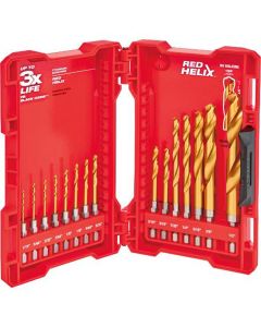 Milwaukee Tool 4 PC SHOCKWAVE RED HELIX Titanium Drill Bit Set