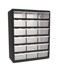 HOMHA01018001 image(0) - Homak Manufacturing 18-Drawer Parts Organizer, Black