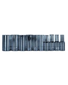 V8T4910 image(0) - V-8 Tools 10-pc Chrome 1/4" Socket Set, Semi-Deep, 6 Point