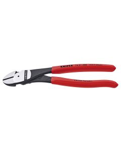 KNP7421-8C image(0) - KNIPEX 8" HIGH LEV. ANGLED DIAGONAL CUTTERS CARDED