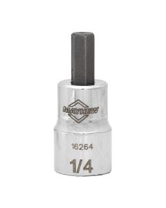 MAY16264 image(0) - Mayhew Mayhew 1/4-Inch SAE Hex Short Insert Socket Bit, 3/8-Inch Drive