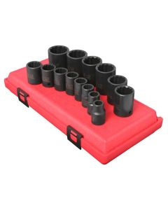 SUN2678A image(0) - Sunex 1/2" Dr. SAE 12 Point Impact Socket Set on rail