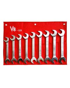 V8T819 image(0) - V-8 Tools 9pc Jumbo metric angle wrench set, sizes 24-32mm