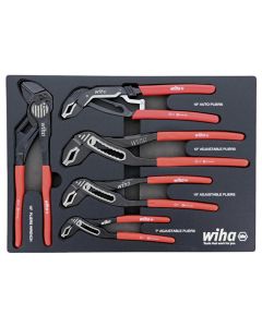 WIH34691 image(0) - Wiha Tools Set Includes - Adjustable Pliers 7.0&rdquo; | Adjustable Pliers 10.0&rdquo; | Adjustable Pliers 12.0&rdquo; | Auto Grip 10.0&rdquo; | Pliers Wrench 10.25&rdquo;