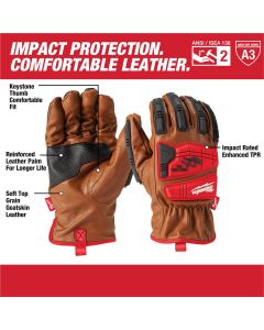 MLW48-22-8772 image(0) - Milwaukee Tool Impact Cut Level 3 Goatskin Leather Gloves - L