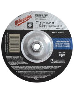 MLW49-94-7025 image(0) - 7" x 1/4" x 5/8-11" Grinding Wheel (Type 27)