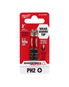 MLW48-32-4962 image(0) - Milwaukee Tool SHOCKWAVE Impact Duty 2" PH2 Bit 2PK