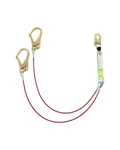 SRWV8108426 image(0) - PeakWorks - Shock Absorbing Lanyards - Tear Pack 1/4" PVC Coated Cable -  Double Leg - Weight Capacity 130 to 310 Lbs - 6'