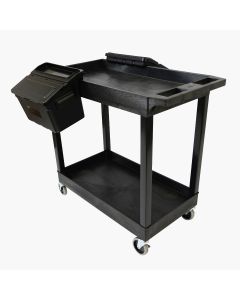 LUXEC11-B-OUTRIG image(0) - Luxor Luxor Two Shelf Cart with Outrigger Bins