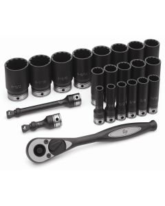 GRE82222D image(1) - Grey Pneumatic 1/2" Dr. 22pc Fractional Deep Duo-Socket Set - 12