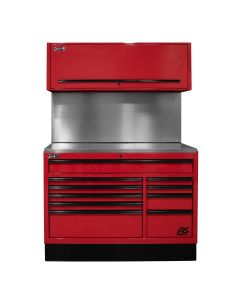 HOMRDCTS54001 image(0) - 54 in. CTS Centralized Tool Storage with Solid Back Splash Set, Red