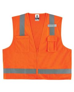 ERG24019 image(0) - Ergodyne 8249Z 4XL/5XL Orange Type R Class 2 Surveyors Vest