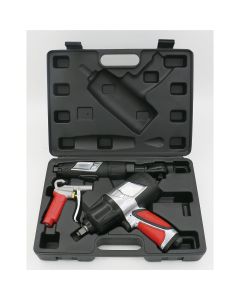 MILEX0303KIT image(0) - Milton Industries 3-PC PROFESSIONAL AIR TOOL KIT - (IMP WRENCH, AIR RATCHET, AND HIGH-FLOW BLOW GUN)