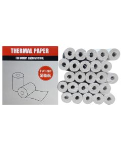 AULBTPAPER50 image(1) - Autel Battery Tester Paper Roll - 50 Pack : Bulk Box of (50) Battery Tester Thermal Paper Rolls for BT608