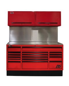 HOMRDCTS72002 image(0) - 72 in. CTS Centralized Tool Storage with Tool Board Back Splash Set, Red