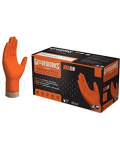 AMXGWON46100 image(0) - Ammex Corporation Gloveworks HD Orange Nitrile Gloves Large