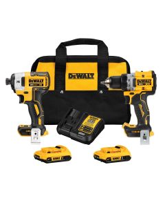 DWTDCK248D2 image(0) - DEWALT 20V MAX* XR Cordless 1/2 in. Drill/Driver and 1/4 in. Impact Driver Kit with (2) 2Ah Batteries & Charger