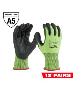 MLW48-73-8950B image(0) - 12 Pair High Visibility Cut Level 5 Polyurethane Dipped Gloves - S