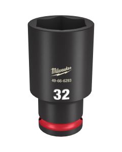 MLW49-66-6293 image(0) - Milwaukee Tool SHOCKWAVE Impact Duty  1/2"Drive 32MM Deep 6 Point Socket