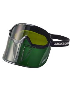 SRW21002 image(0) - Jackson Safety Jackson Safety - Safety Goggle - GPL500 Premium Series - Shade 5 IR Lens - Anti-Fog - with Flip-Up Detachable Face Shield - Green Body