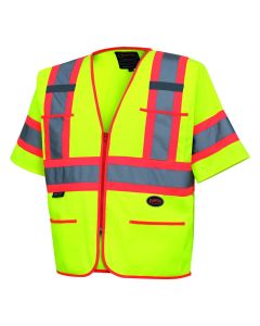 SRWV1023560U-XL image(0) - Pioneer Pioneer - Polyester Tricot Sleeved Safety Vest - Hi-Vis Yellow/Green - Size XL