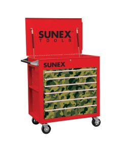 SUN8057-RC image(0) - Sunex 6 Full-Drawer Professional Cart, Red w/Camo