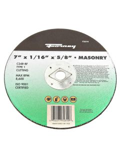 Forney Industries Cutting Wheel, Masonry, Type 1, 7 in x 1/16 in x 5/8 in