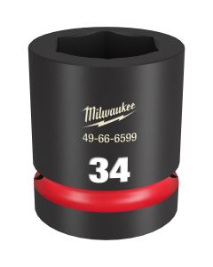 MLW49-66-6599 image(0) - Milwaukee Tool SHOCKWAVE Impact Duty 1"Drive 34MM Standard 6 Point Socket