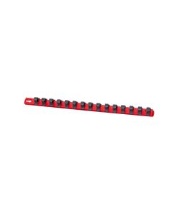 ERN8321 image(0) - Ernst Mfg. 18&rdquo; Socket Organizer with 17 Dura-Pro HD Clips - Red - 1/2"