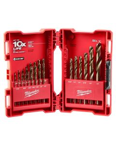 MLW48-89-2338 image(0) - Milwaukee Tool 23 Pc RED HELIX  Cobalt Drill Bit Set