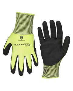LEGGC160PXL image(0) - Legacy Manufacturing Flexzilla&reg; Pro Cut Resistant Sandy Nitrile Dip Gloves, ANSI Level 5, Black/ZillaGreen&trade;, XL
