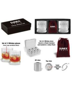 SUNWSS16 image(2) - Sunex Whiskey Glass Set w/ Stones