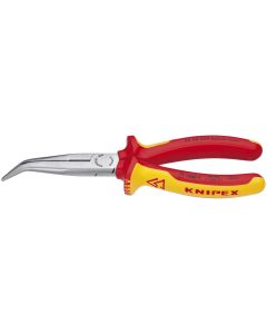 KNP2628200SBA image(0) - KNIPEX ANGLED LONG NOSE PLIERS W/CTR.-1,000V INSLTD