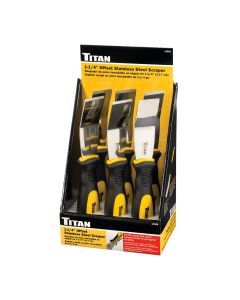 TIT11508-6 image(0) - TITAN 6PC 1 1/4" Offset Stainless Steel Scraper Display