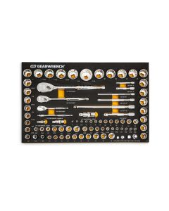 KDT86529 image(0) - Gearwrench 83 Pc. 1/4", 3/8", 1/2" 90-Tooth SAE/Metric Mechanics Tool Set with EVA Foam Tray