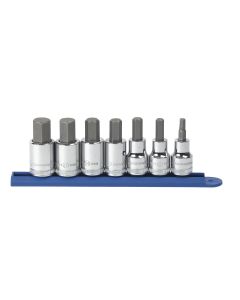 KDT80720 image(0) - GearWrench 7PC 1/2" DRIVE METRIC HEX BIT SOCKET SET