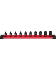 MLW49-66-7000 image(0) - Milwaukee Tool 10PC SHOCKWAVE Impact Duty  SAE Standard 6 Point Socket Set