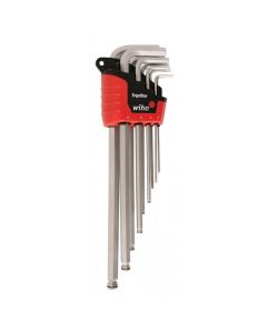 WIH66990 image(0) - MagicRing® Screw Holding Ball End Hex L-Key, Chrome-V-Moly Super Tool Steel Hard Chrome Finish, Long Arm 9 Piece Metric Set In ErgoStar Auto Holder .1.5 - 10mm