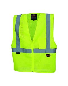 SRWV1060360U-3XL image(0) - Pioneer - Zip-Up Safety Vest - Hi-Vis Yellow/Green - Size 3XL