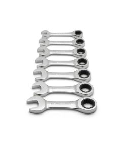 KDT9507D image(0) - GearWrench 7 Pc. 12 Point Stubby Ratcheting Combination SAE Wrench Set