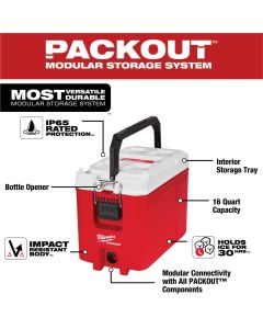 MLW48-22-8460 image(1) - Milwaukee Tool PACKOUT 16QT Compact Cooler