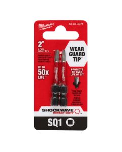 MLW48-32-4971 image(0) - Milwaukee Tool SHOCKWAVE Impact Duty 2" SQ1 Bit 2PK