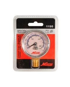 MIL1195 image(0) - Milton Industries Gage 1/4" NPT, 0-300 PSI - Bottom Mount