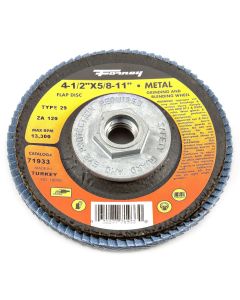 FOR71933 image(0) - Forney Industries Flap Disc, Type 29, 4-1/2 in x 5/8 in-11, ZA120