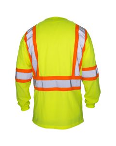 SAS690-1611 image(0) - SAS Safety Class-2 Long Sleeve Reflective Yellow T-Shirt, XXL
